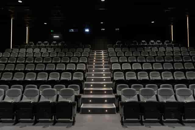 Modern theater seating in Riverside Studios for corporate events and film festivals.