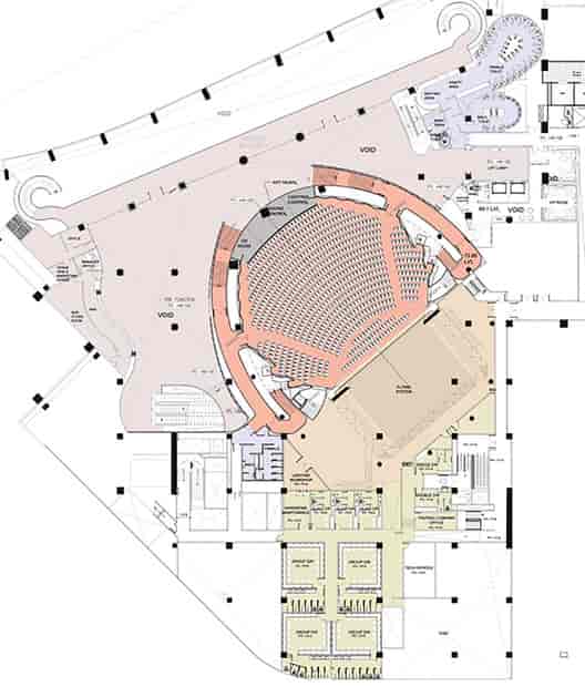 Ciputra Artpreneur Theater floor plan: tiered auditorium layout for events and conferences.