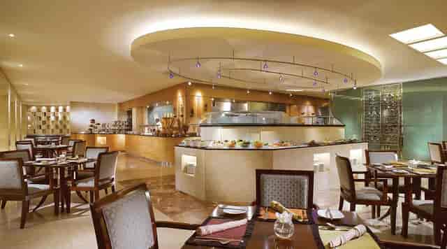 Bogor Café at Hotel Borobudur Jakarta: elegant buffet dining for business networking and events.
