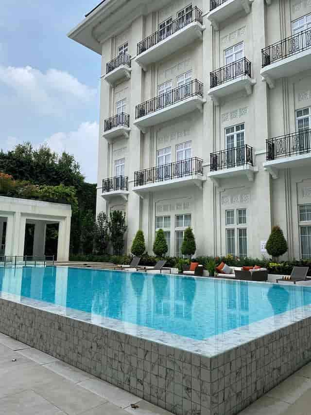 Luxury pool at The Grand Mansion Menteng for executive retreat and corporate networking events.