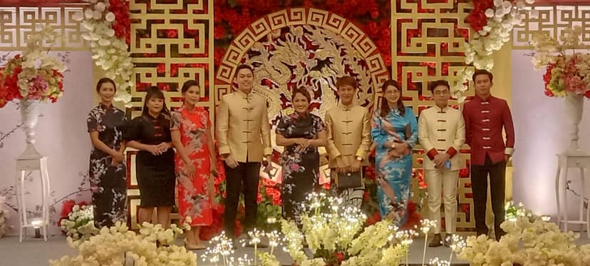 Grand Rasamala Ballroom stage with cultural attire for professional corporate event and conference.