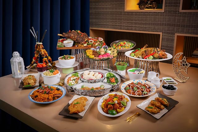 Ramadan Iftar buffet at DoubleTree Jakarta meeting room for corporate events and catering services.