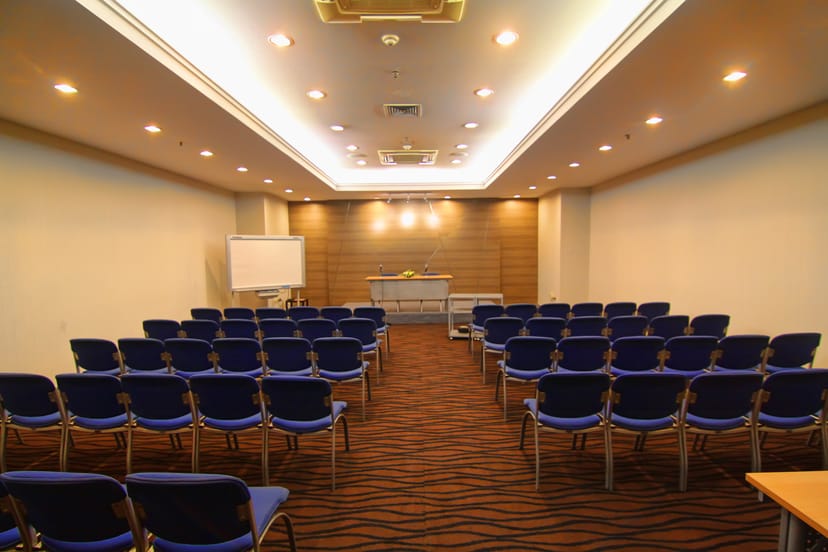 Theater-style function room at Jakarta Design Center for corporate seminars and training.