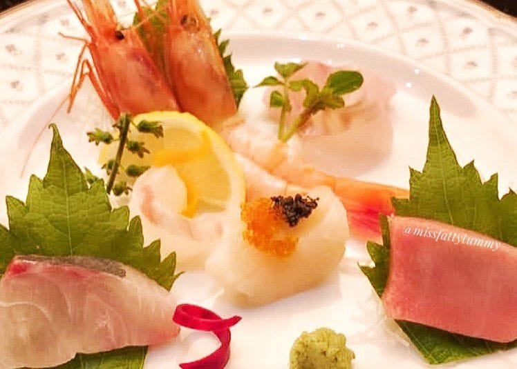 High-end sashimi course at SENSHU restaurant for VIP gala or executive luncheon.