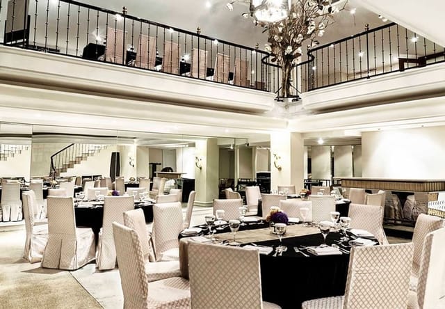 Rafflesia event space with mezzanine, perfect for upscale galas and corporate dinners.