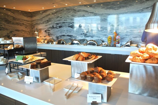 Upscale breakfast buffet at Ocean 999, Pan Pacific Vancouver for corporate event catering.