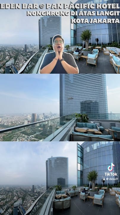 Rooftop bar in Pan Pacific Jakarta for corporate networking and high-end cocktail events.
