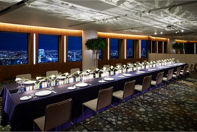 Roppongi Hills Club boardroom with skyline view for C-suite executive dinner and corporate events.