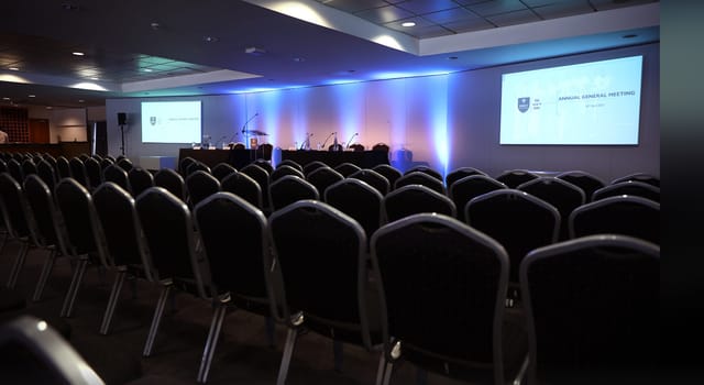 Ashes Suite at Kia Oval: organized conference room with chairs for meetings.