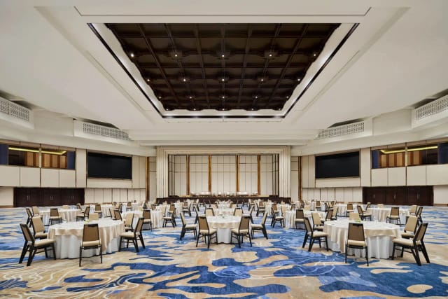 Bali International Convention Centre ballroom with coffered ceiling for galas and conferences.