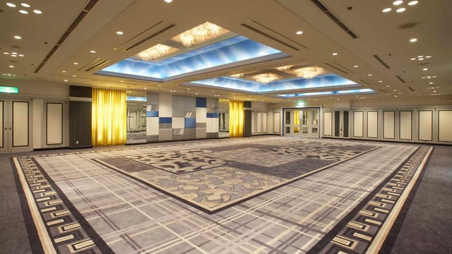 Orizuru Rei ballroom at Hotel New Otani, high-ceiling venue for corporate conferences and galas.