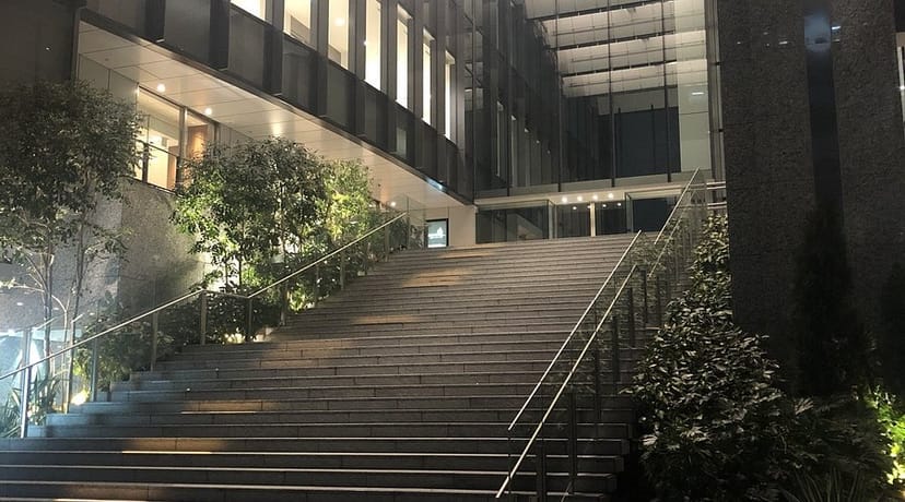 Architectural staircase at Shinagawa Season Terrace for VIP events and elegant receptions.