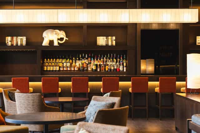 Sophisticated Cafe at Hotel Gracery Shinjuku for VIP receptions and networking events.