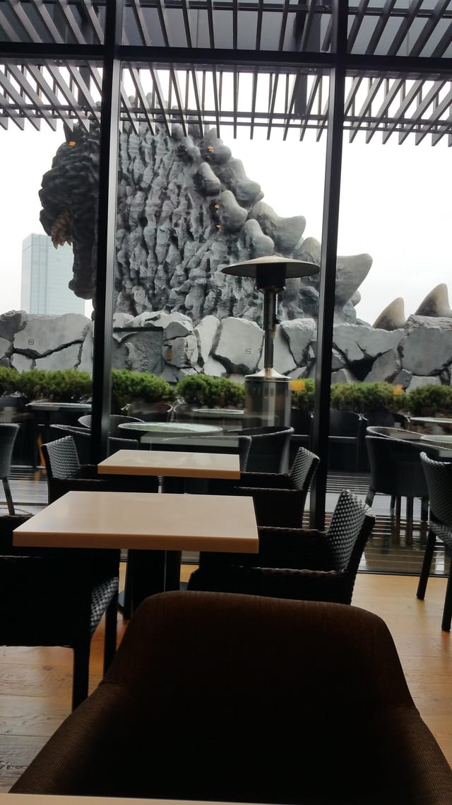 Outdoor terrace at Hotel Gracery Shinjuku with heaters for networking events and breakout sessions.