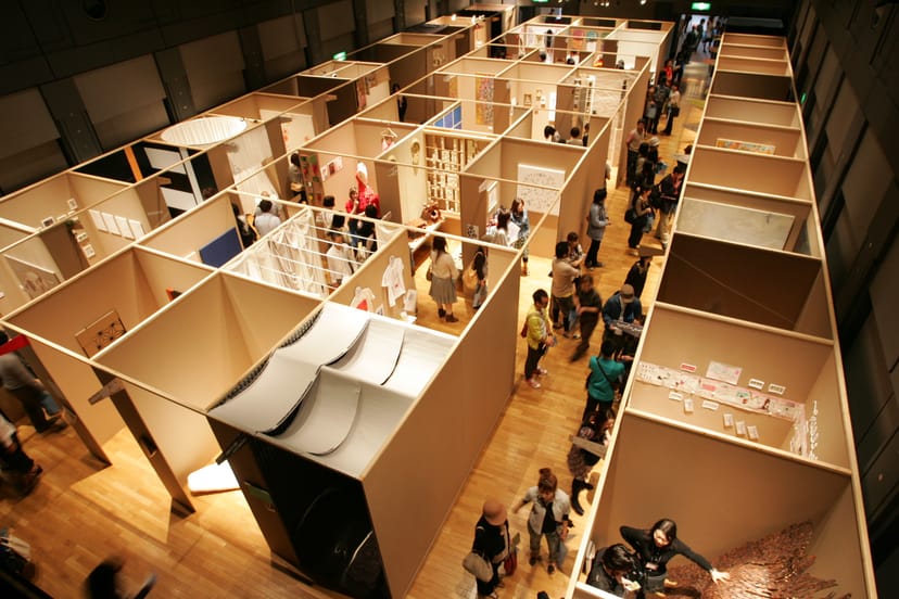 SICF exhibition floor plan with dense modular vendor booths for trade shows and networking events.