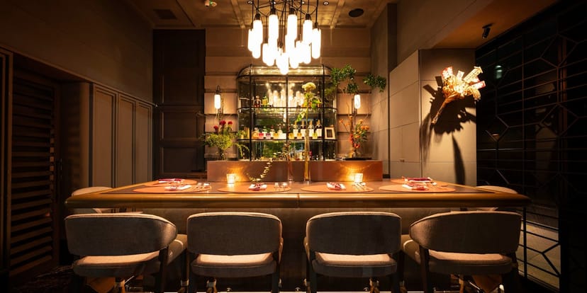 Upscale private dining lounge at THE CARNE TOKYO for executive networking and corporate events.