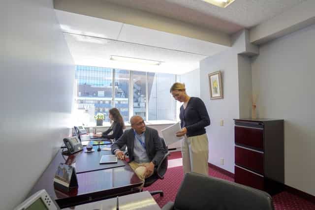Nihonbashi Wakamatsu Building narrow meeting room for office collaboration and administrative tasks.