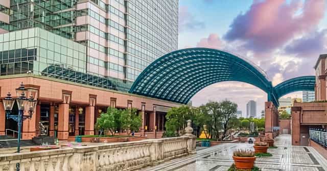 Architectural boardroom entrance at Yebisu Garden Place, ideal for corporate event venue rental.