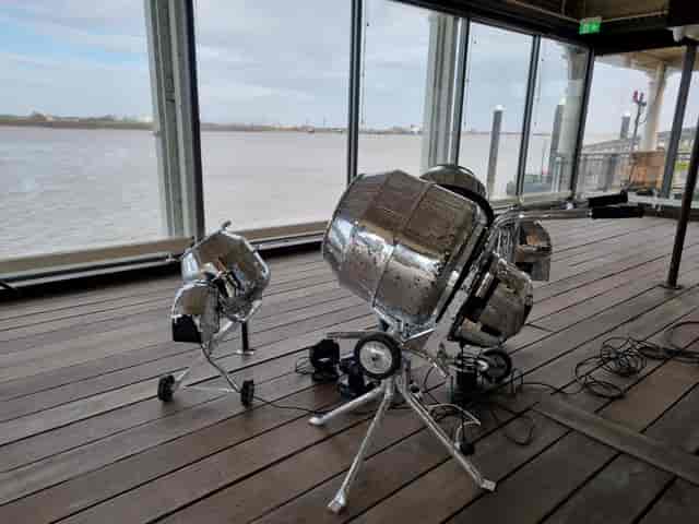 Gravesend Town Pier venue event space setup with art installation for corporate and private hire.