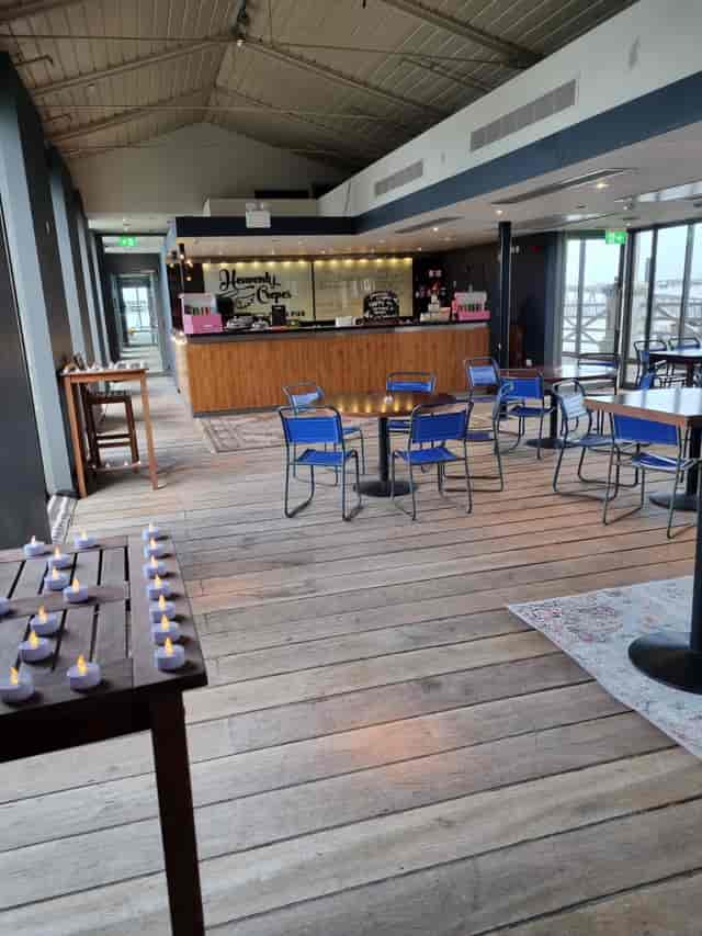 Gravesend Town Pier event venue featuring warm wood tones, ideal for weddings and corporate parties.
