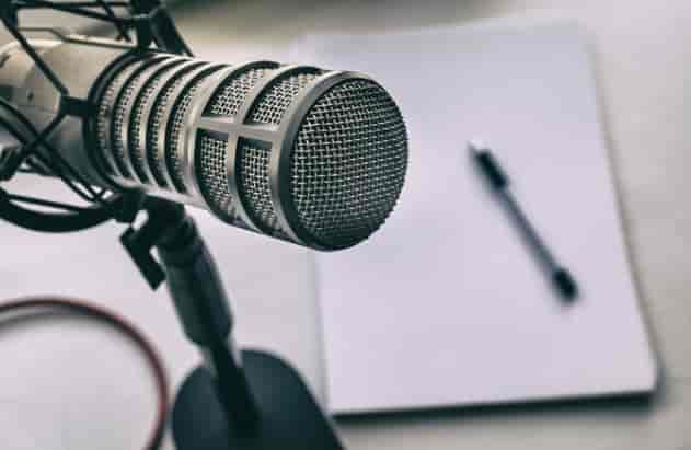 Professional podcast studio equipment for virtual sessions and hybrid event production.