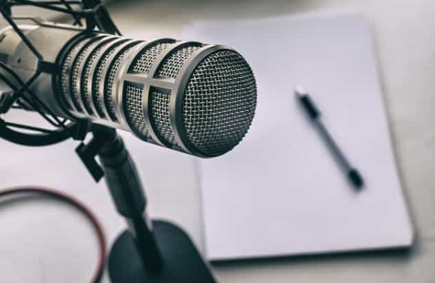 Professional podcast studio equipment for virtual sessions and hybrid event production.