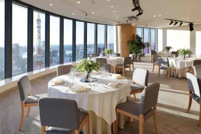 Hills House Azabudai Sky Room with panoramic city views for corporate dinners and VIP events.