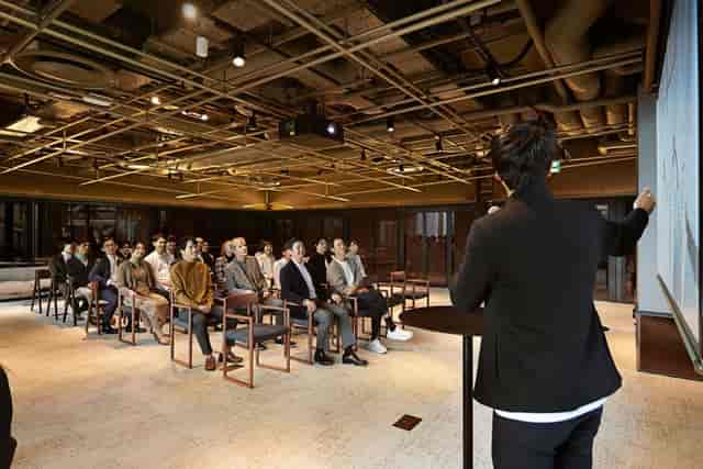 Tokyo Venture Capital Hub industrial seminar venue with theater seating for professional events.