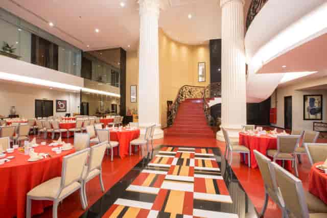 Elegant Merlynn Park Hotel grand staircase venue for banquet event hosting.