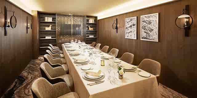 Hudson Lounge private dining and executive boardroom setup for high-end events.