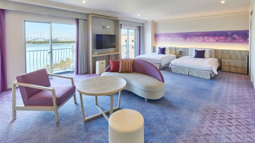 VIP guest room with balcony at Tokyo Bay Maihama Hotel for executive meetings and events.