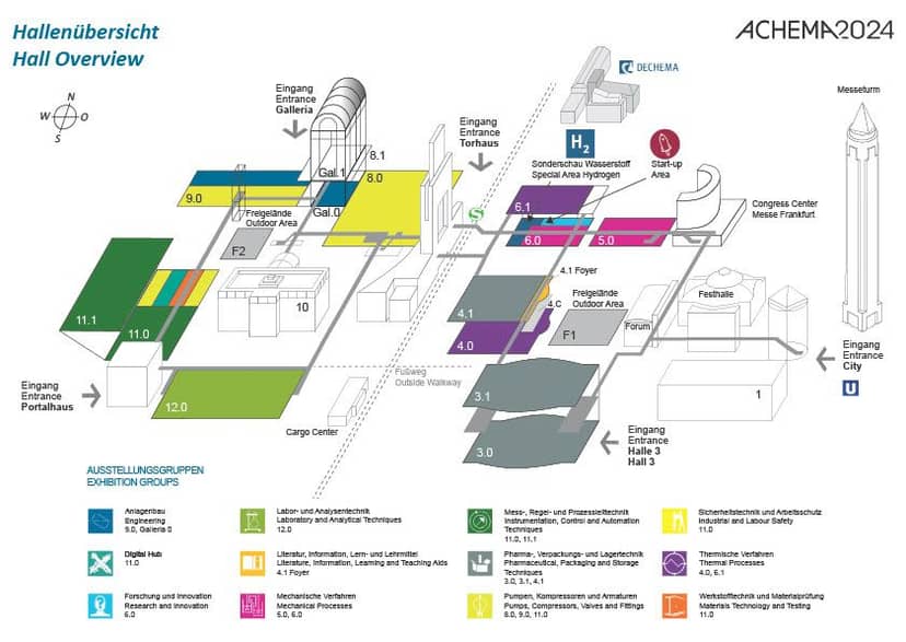 Halle 4.1 Foyer venue map for ACHEMA exhibition floor planning and event logistics.