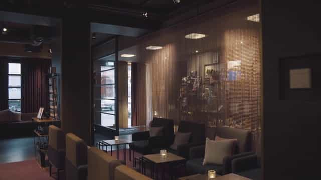 Plush club seating at Oost Bar 25hours Hotel, ideal for professional networking and corporate events.