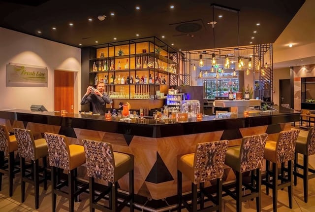 Modern Restaurant Alexander bar for corporate networking and professional conference receptions.