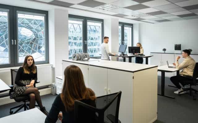 Alpha Meeting Rooms: Fragmented, low-density workspace for collaborative breakout sessions.