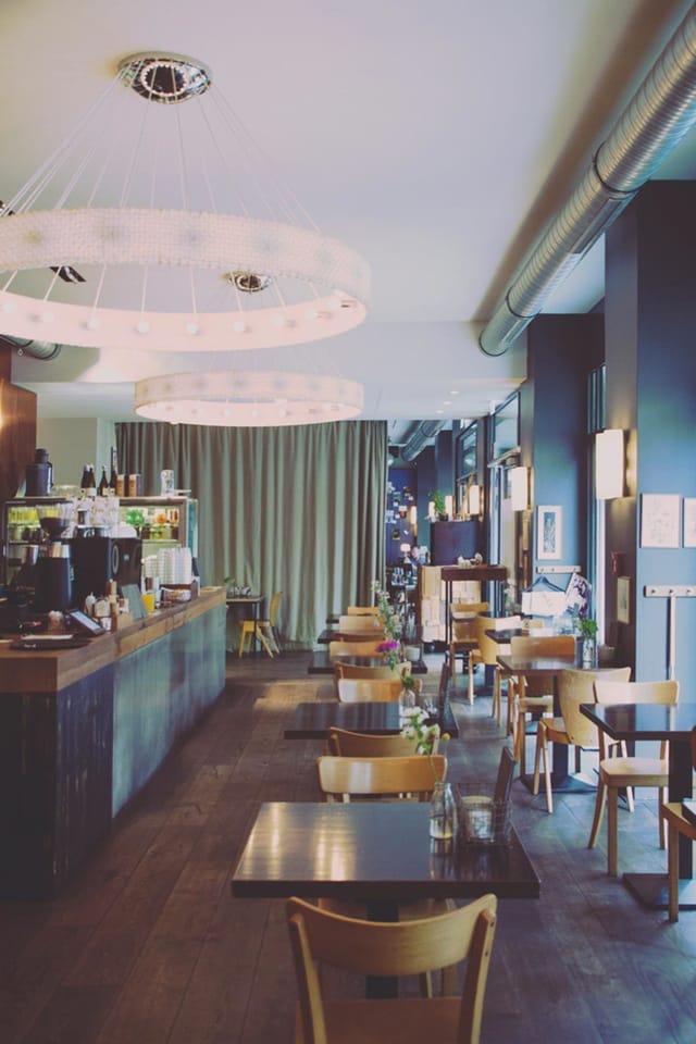 Modern Margarete restaurant venue for networking mixers and small corporate breakout sessions.