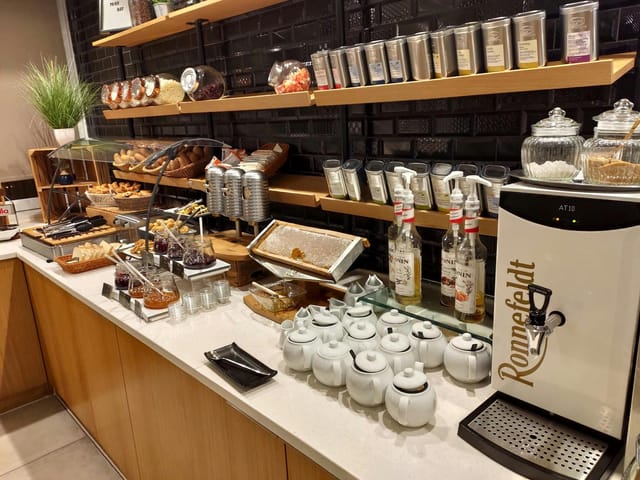 Upscale continental breakfast buffet for executive meetings and corporate events.