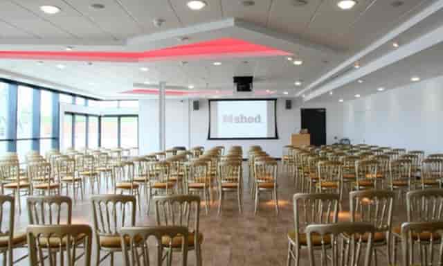 Bristol Museum meeting room with floor-to-ceiling windows, ideal for corporate events or seminars.