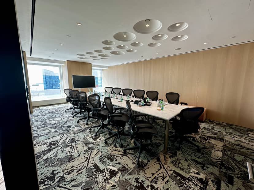 Modern Singapore Land Tower boardroom with marble table for executive meetings and corporate events.