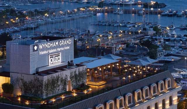 Upscale event venue at Wyndham Grand Kalamış featuring panoramic marina views for gala receptions.