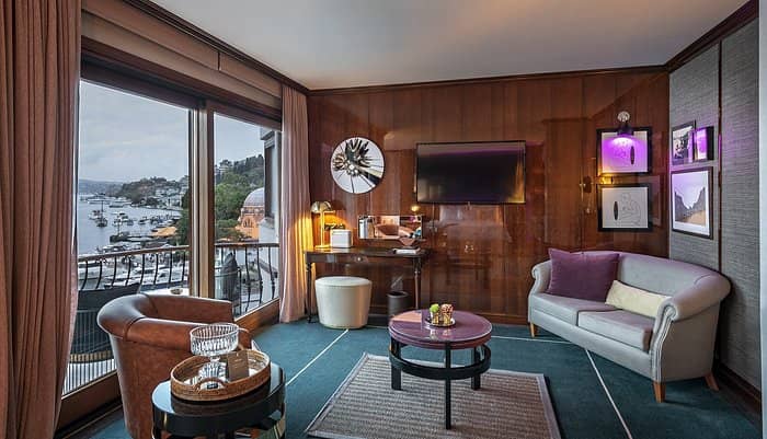 VIP hospitality suite at Bebek Hotel with waterfront view for executive events and meetings.
