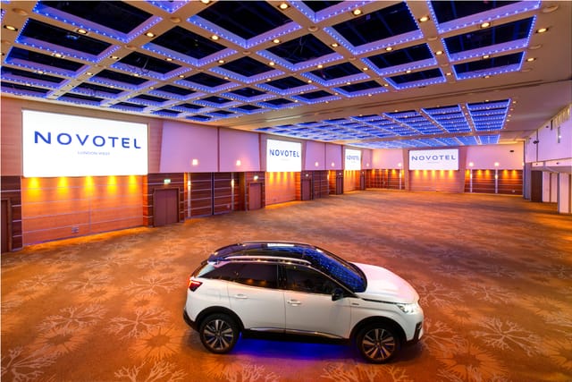 Morangis at Novotel London West: spacious venue for promotional events with mood lighting.