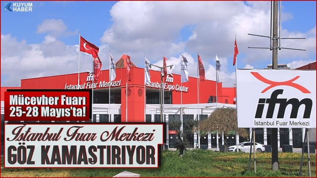 Istanbul Expo Center exterior with flags for a professional trade exhibition and business event.