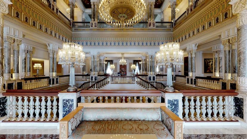 Opulent Enderun Ballroom at Çırağan Palace for luxury gala receptions and VIP networking events.