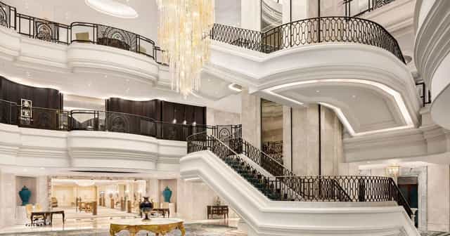 Grand staircase in Dolmabahçe, Shangri-La Bosphorus for luxury gala or VIP event venue.