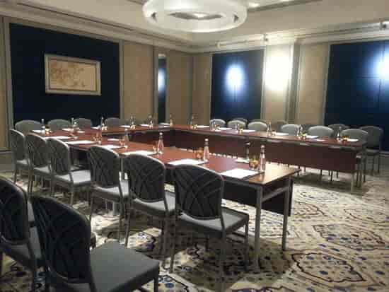 U-shape boardroom setup at Shangri-La Bosphorus Istanbul for corporate meetings and strategy sessions.