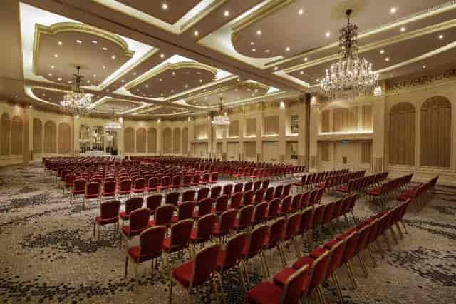 Conrad Istanbul Bosphorus theater-style ballroom for corporate conferences and formal events.