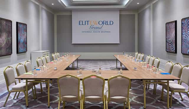 U-shape boardroom at Istanbul Expo Center for corporate workshops and professional meetings.
