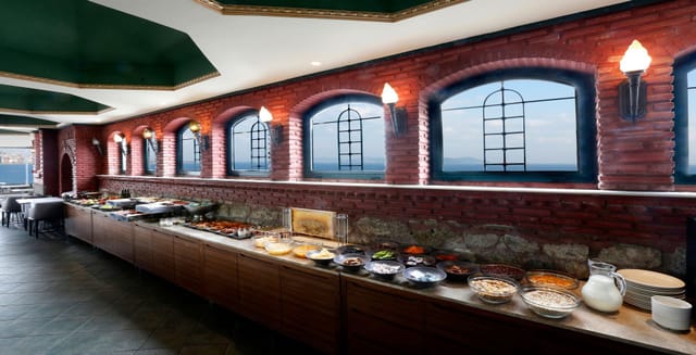 Sultan's Restaurant buffet setup: elegant hotel catering venue for corporate events and lunches.