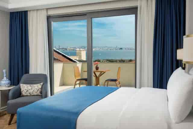 VIP suite with private balcony at Royan Hotel Hagia Sophia Istanbul for executive business travel.